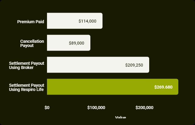 Graph showing Matthew's payout